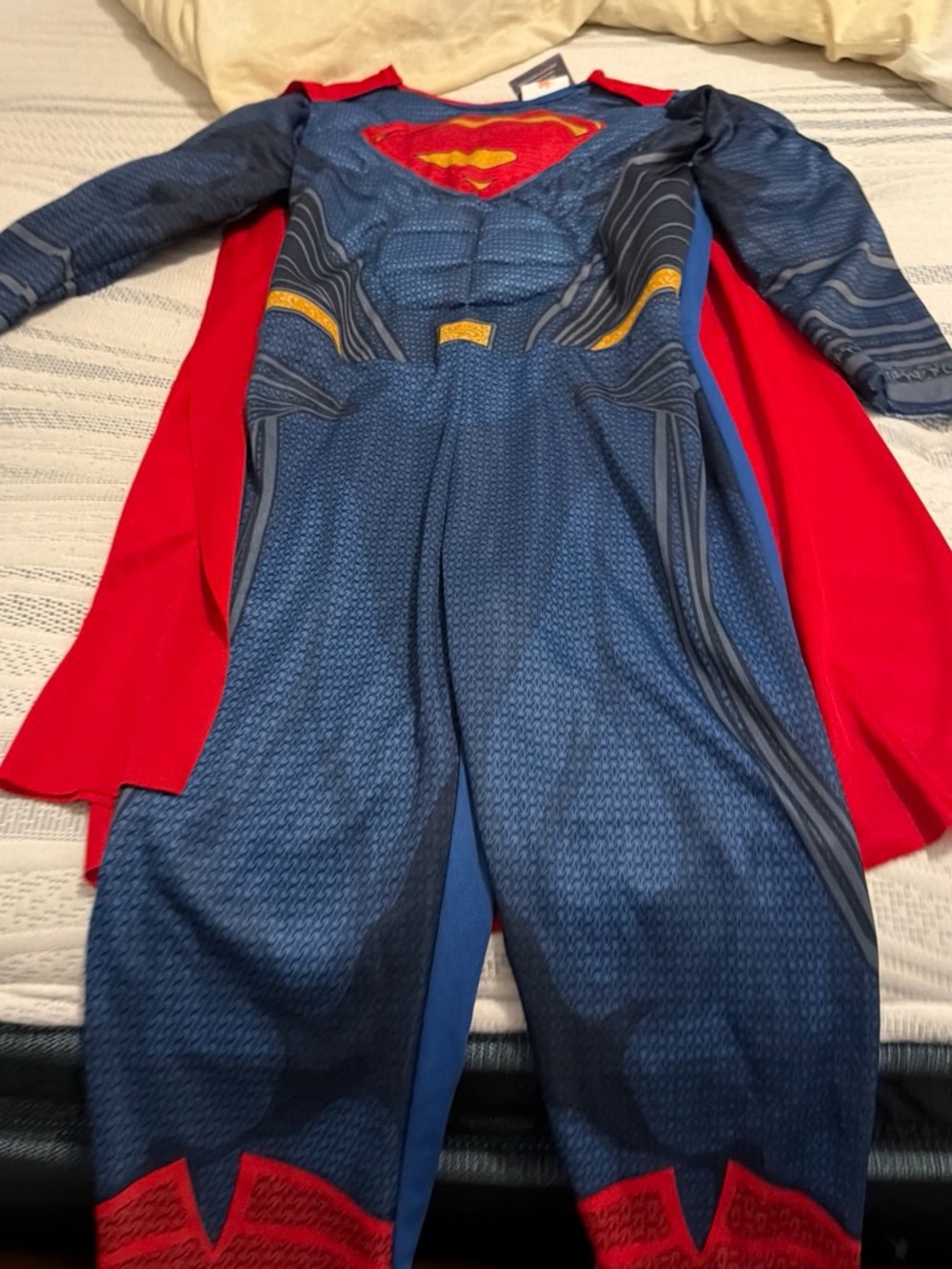 Kids Superhero Jumpsuit Costume with Red Cape - Blue & Red